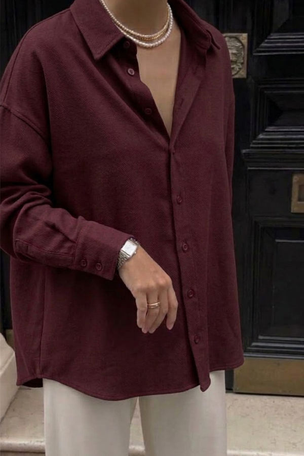 Camisa Fluida Viscose e Algodão Vinho