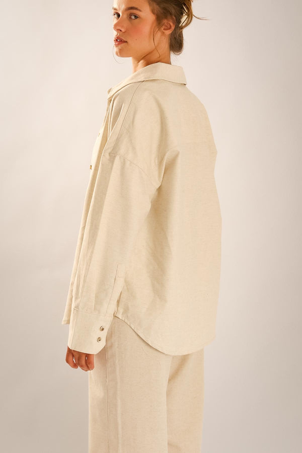 Camisa Ovesized Algodão Linho