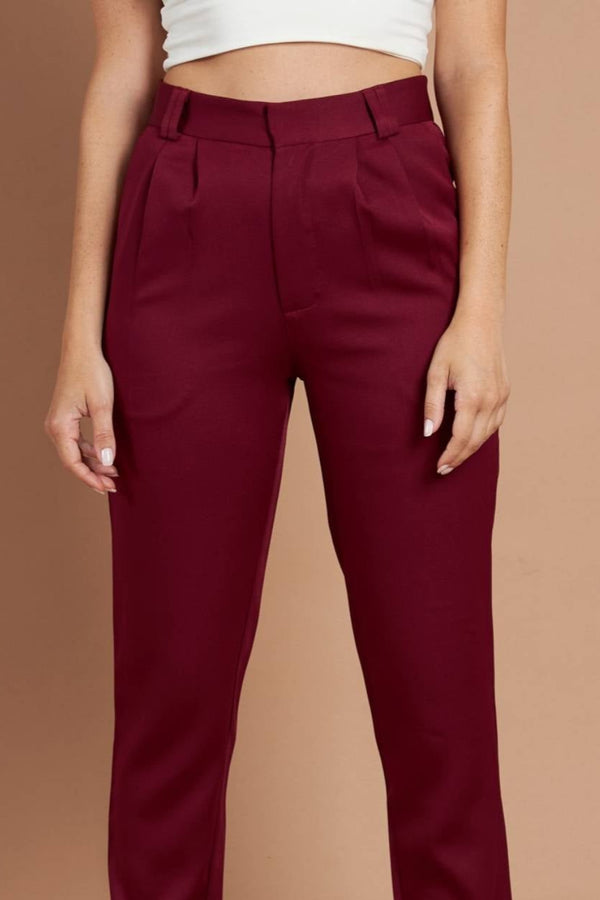 Calça Alfaiataria Slim Vinho