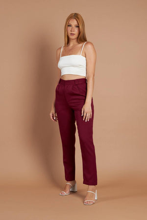 Calça Alfaiataria Slim Vinho