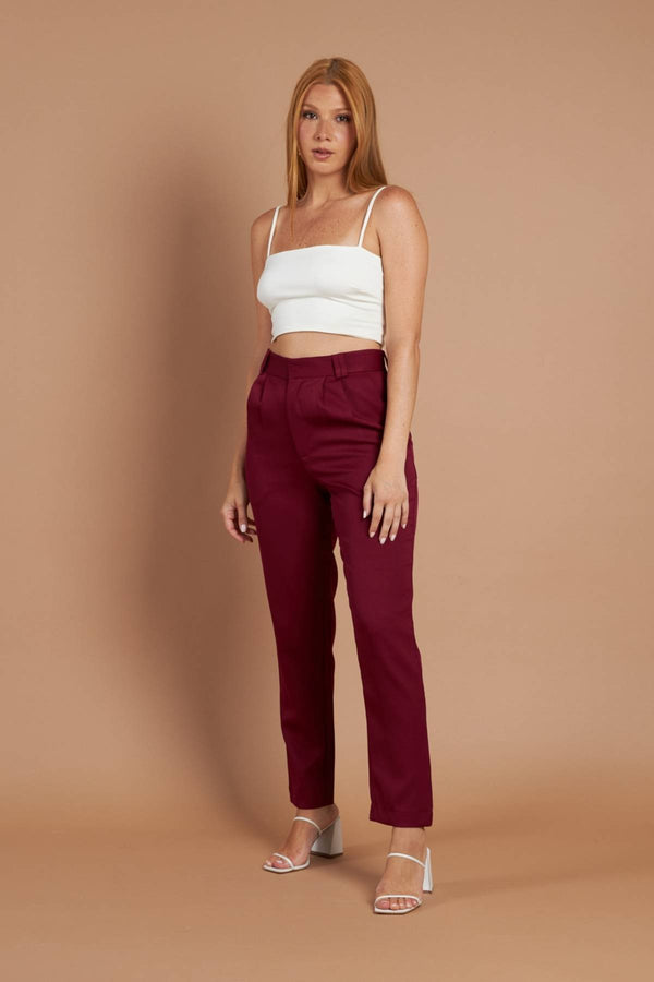 Calça Alfaiataria Slim Vinho