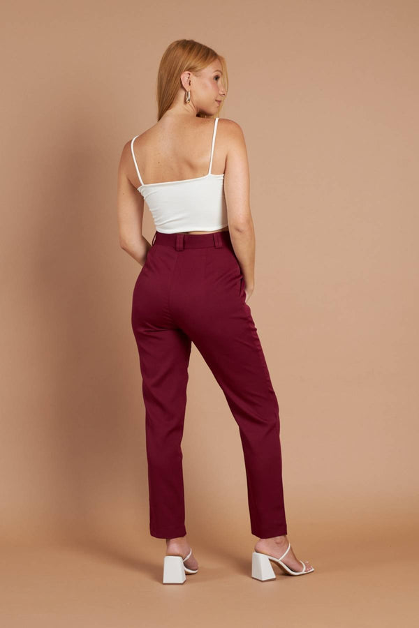 Calça Alfaiataria Slim Vinho