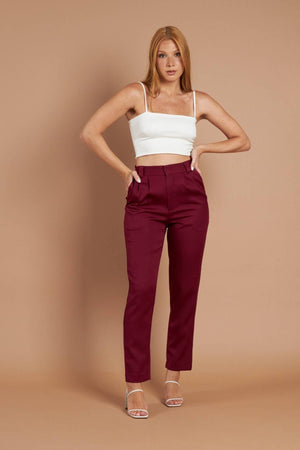 Calça Alfaiataria Slim Vinho