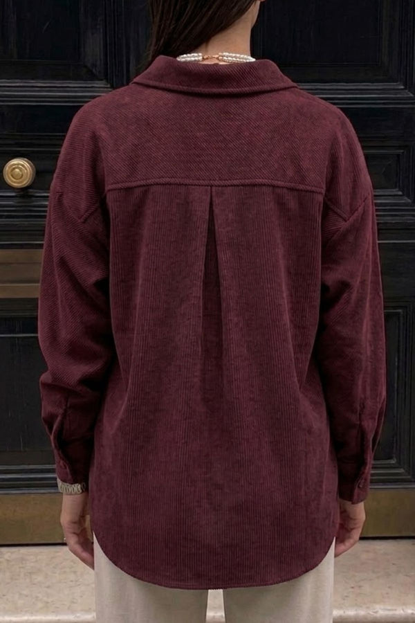 Camisa Fluida Viscose e Algodão Vinho
