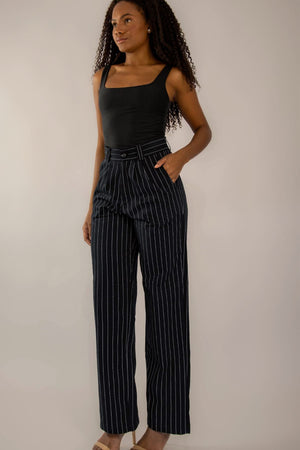 Calça Alfaiataria Algodão Risca de Giz