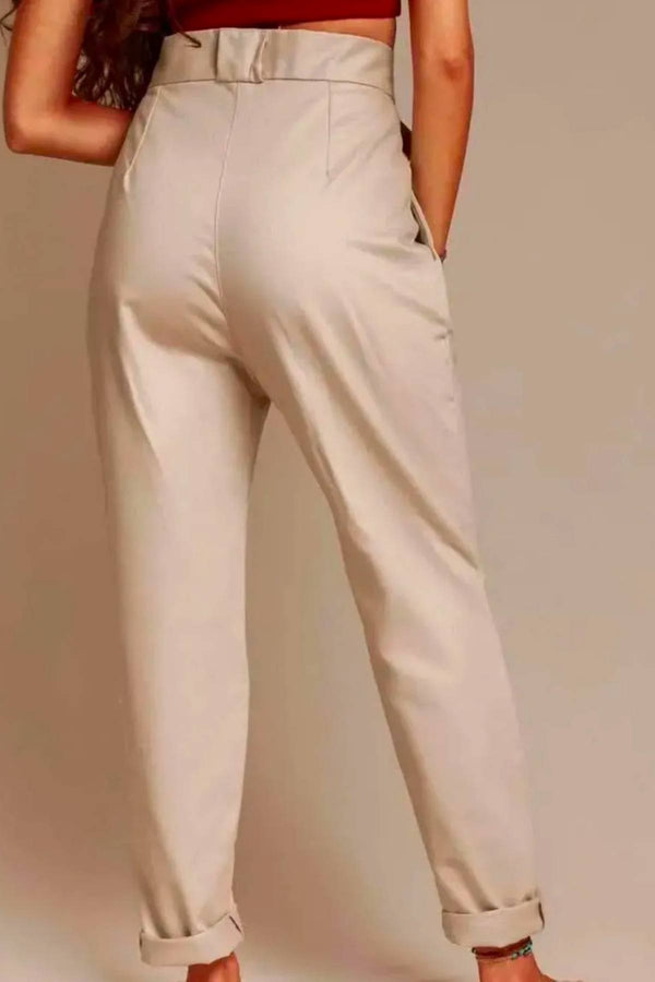 Calça Alfaiataria Algodão Bege