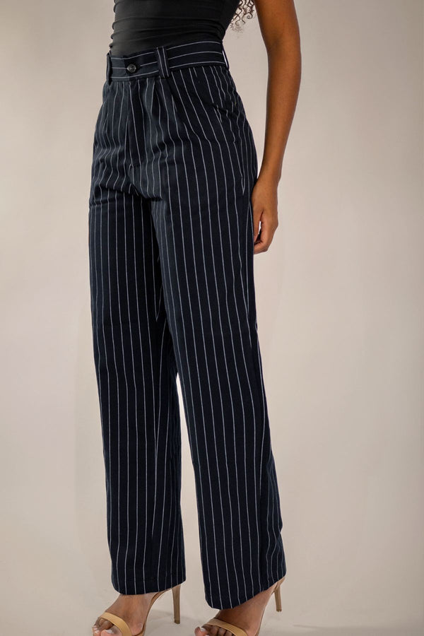 Calça Alfaiataria Algodão Risca de Giz