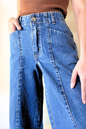 Calça Jeans Recortada Marmorizada