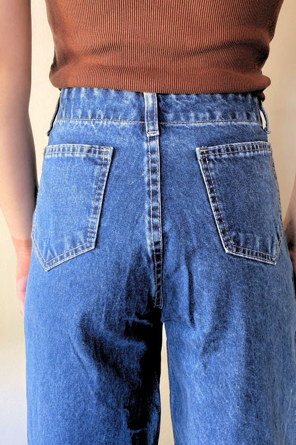 Calça Jeans Recortada Marmorizada