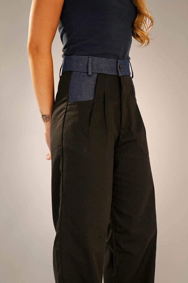 Calça Alfaiataria Reta Preta e Jeans