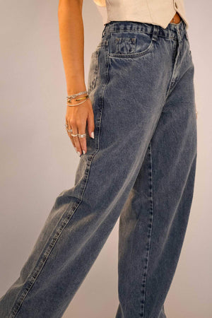 Calça Jeans Wide leg Marmorizada