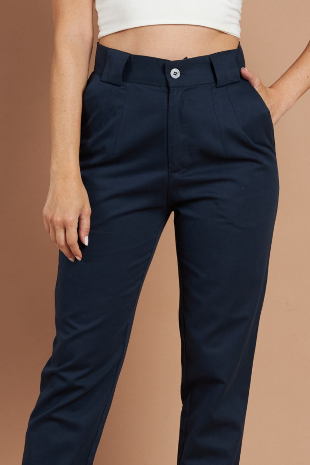 Calça Alfaiataria Algodão Azul Petróleo