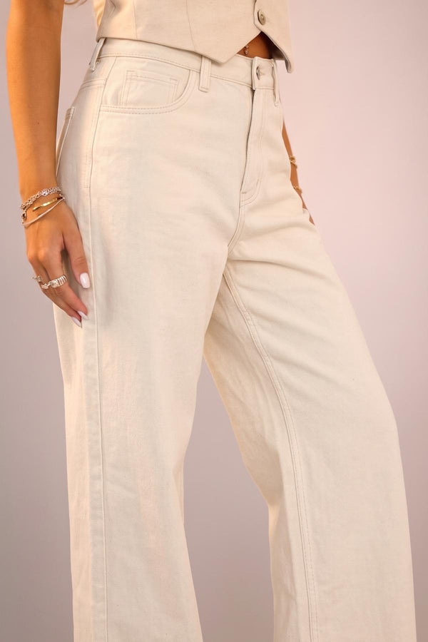 Calça Jeans Wide Leg Off White