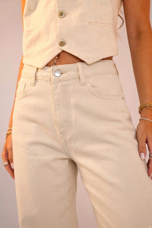 Calça Jeans Wide Leg Off White
