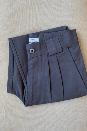 Calça Alfaiataria Algodão Cinza Chumbo