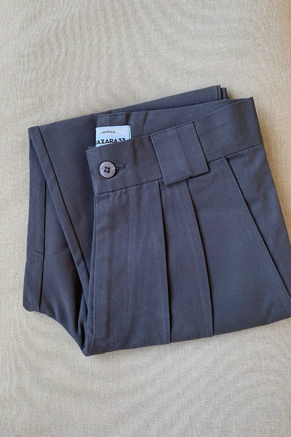 Calça Alfaiataria Algodão Cinza Chumbo