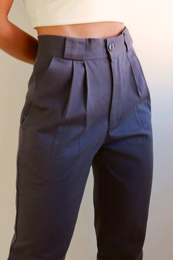 Calça Alfaiataria Algodão Cinza Chumbo