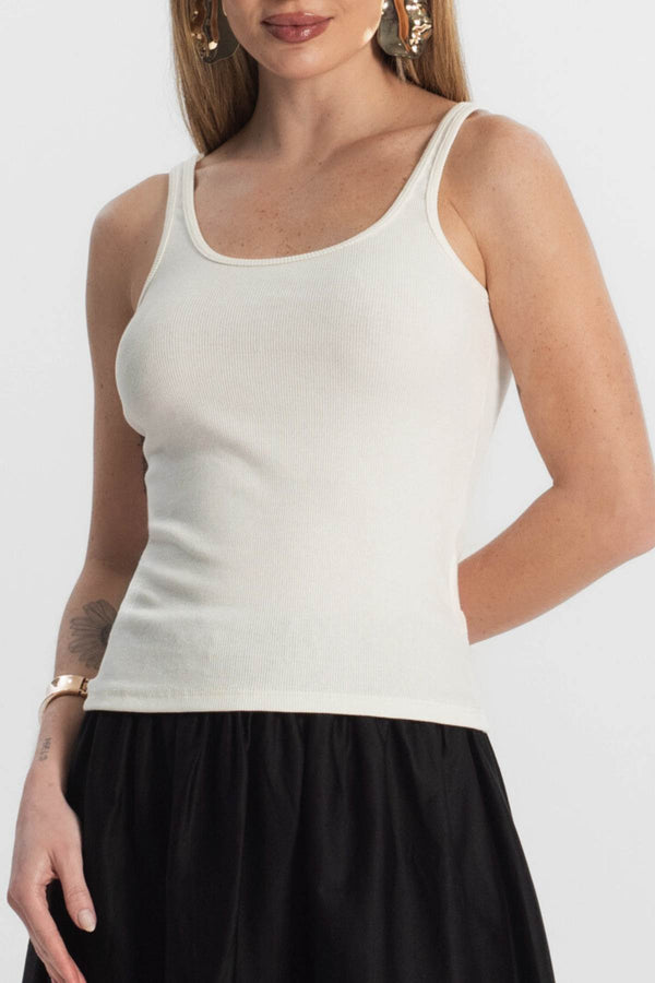 Regata Alça Fina Off White