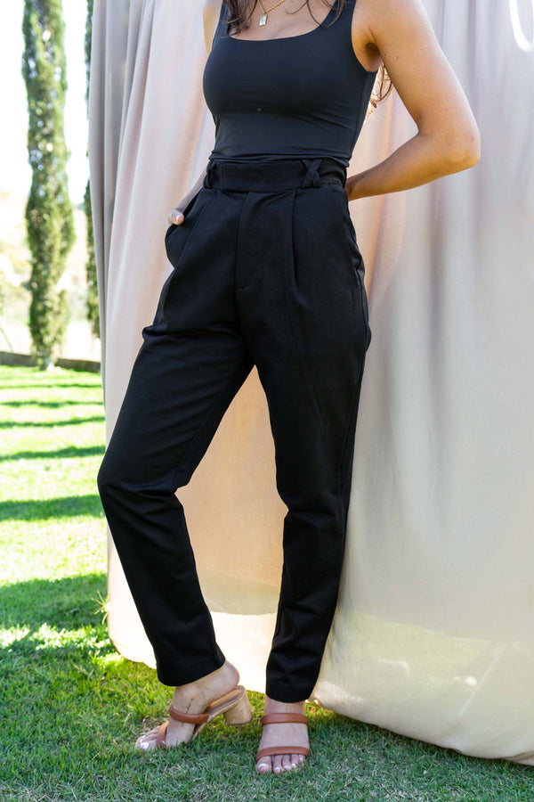Calça Alfaiataria Trama Preta