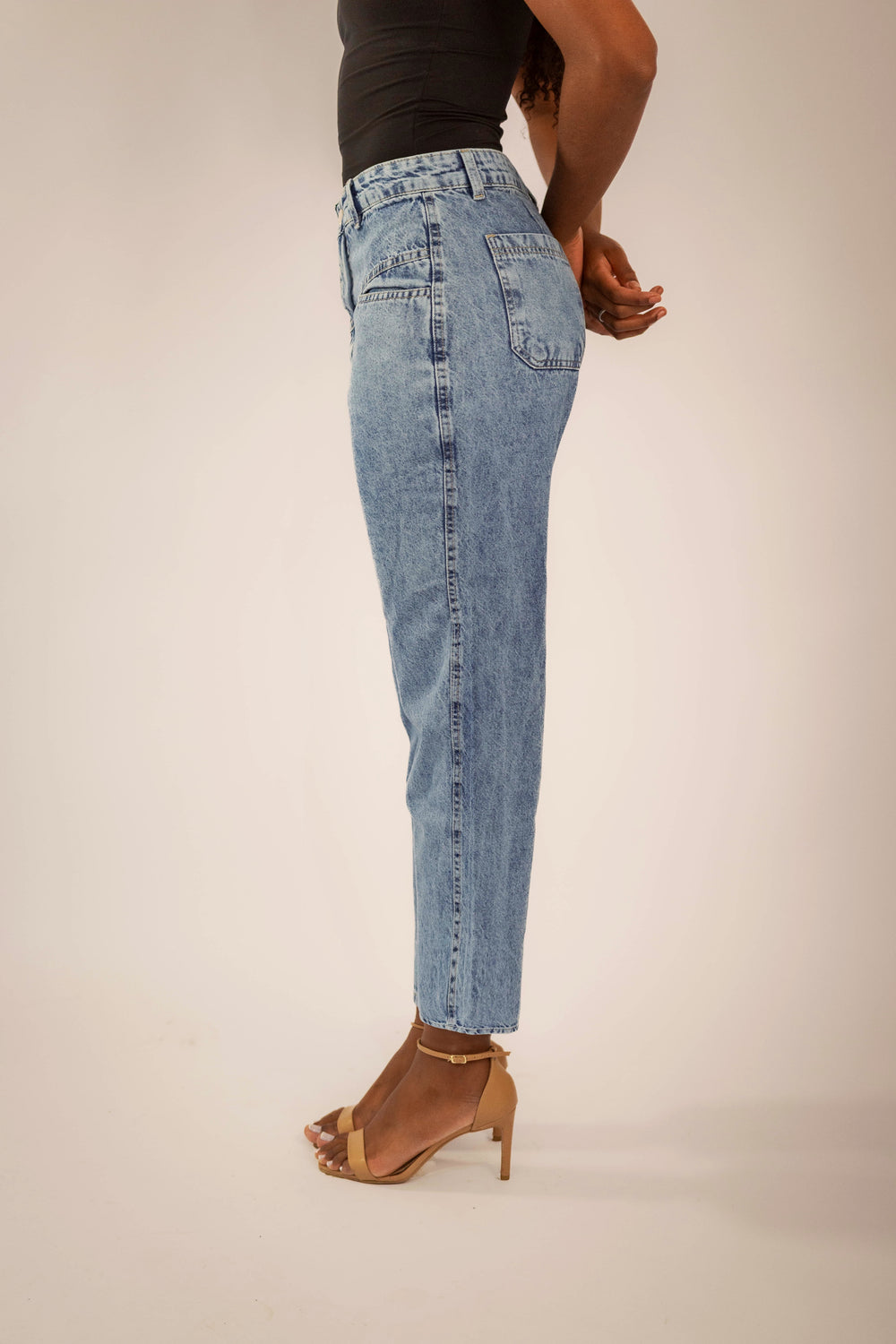 Calça Jeans Cenoura Marmorizada