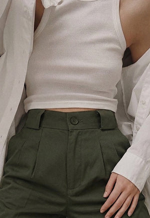 Calça Alfaiataria Algodão Verde