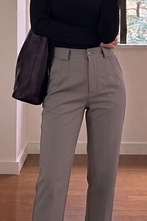 Calça Alfaiataria Algodão Cinza Claro
