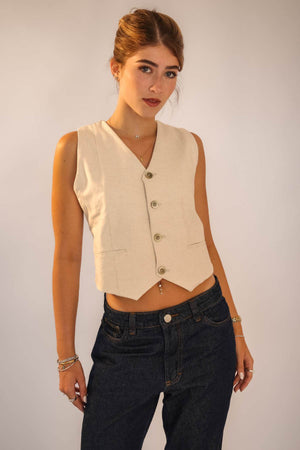 Colete Alfaiataria Algodão Linho