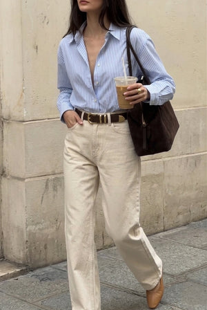 Calça Jeans Wide Leg Off White
