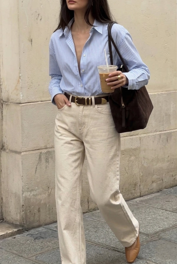 Calça Jeans Wide Leg Off White